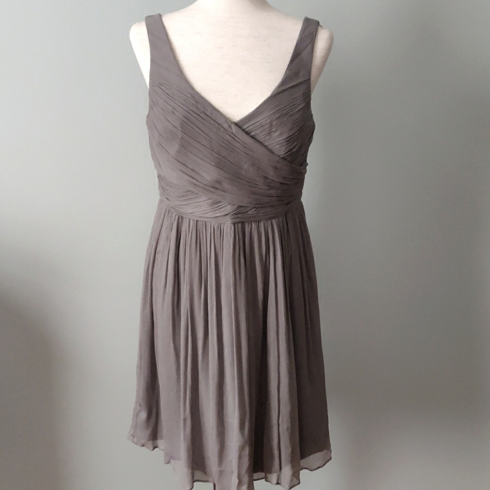 J. Crew Size 12P Gray Silk dress